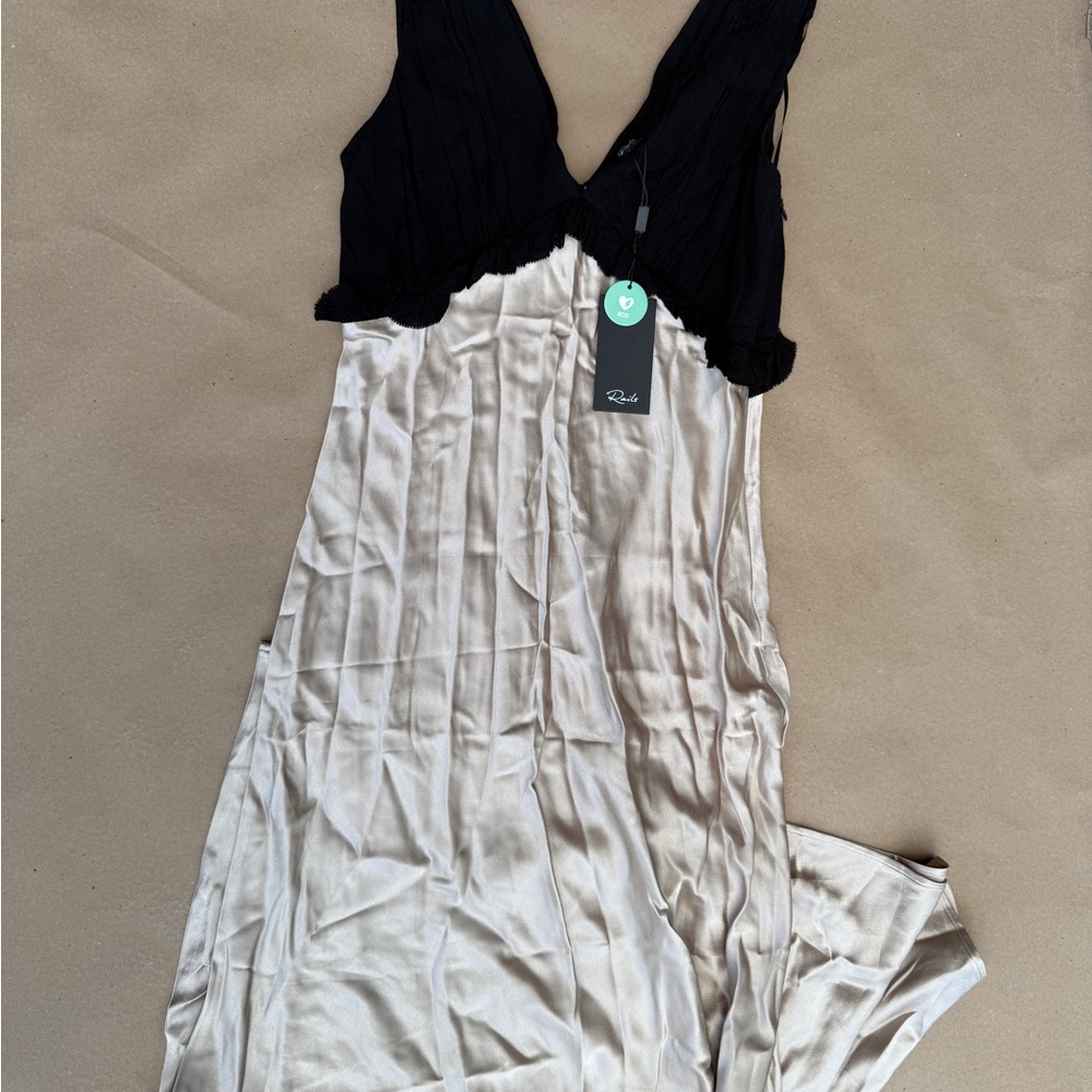 Rails Black and Cream Maxi Dress with Elegant Contrast